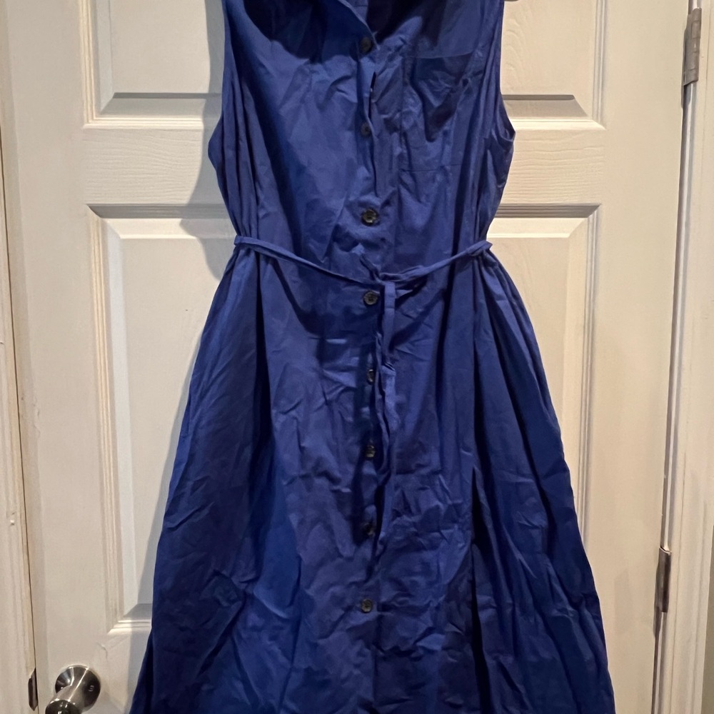 Ava & Viv Royal Blue Button-Down Midi Dress